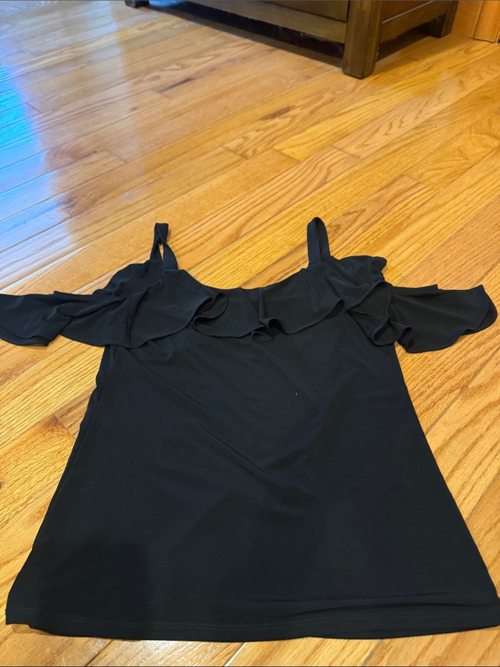 Express Black Ruffle Tank Top